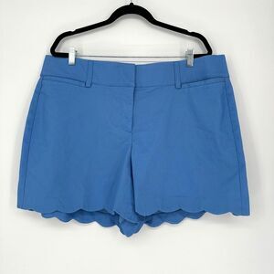 Lane Bryant The Allie Womens Scallop Trim Shorts Size 18 Blue Coastal Preppy